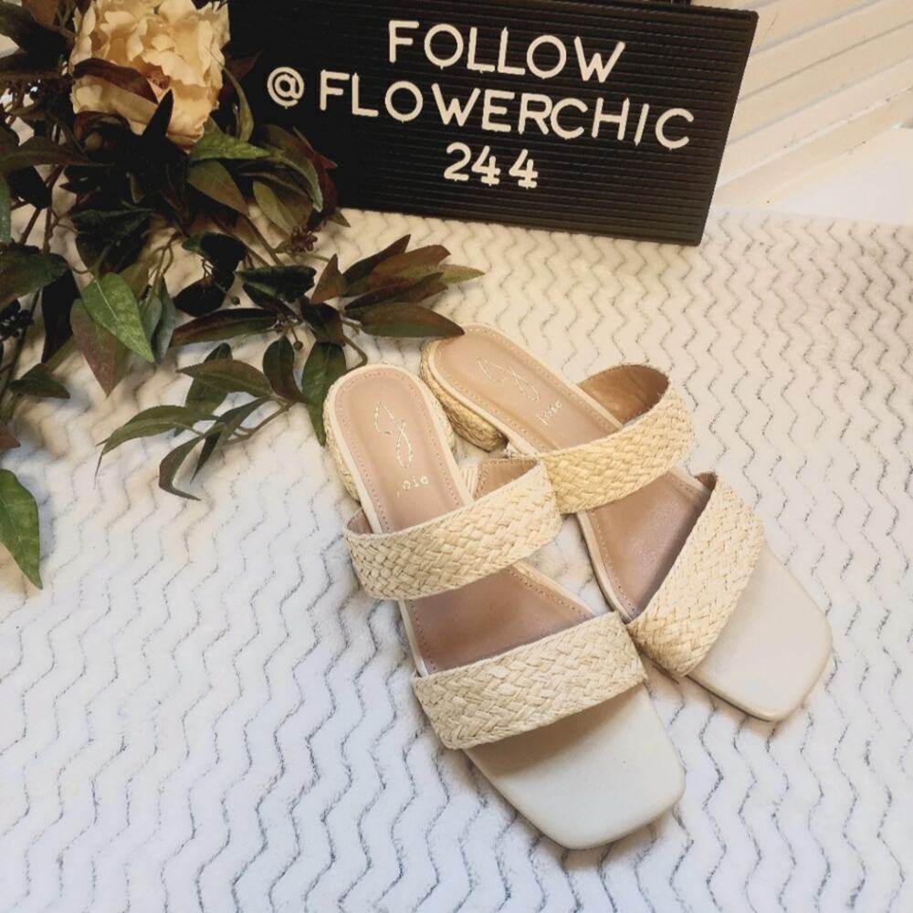 JOIE NIKI RAFFIA VEGAN BRADED HEEL SIZE 9M
